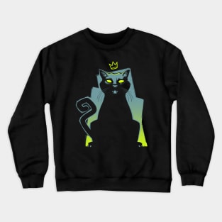 Queen of Cats - Dark Mysterious Kitten King of the Night Crewneck Sweatshirt